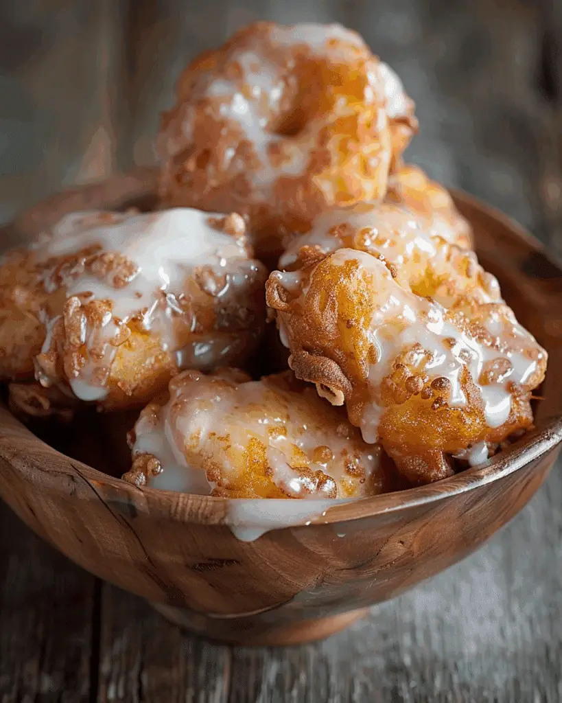 Baked Apple Fritters with Glaze