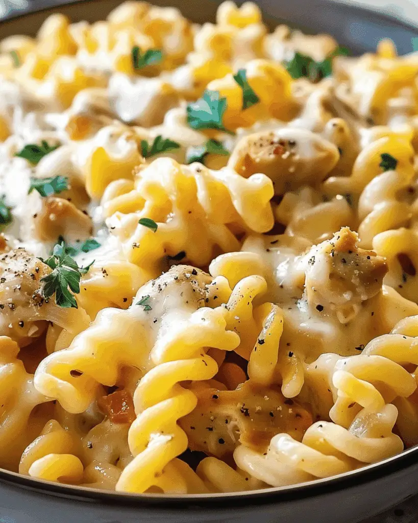 The Best Crockpot Garlic Parmesan Chicken Pasta Recipe