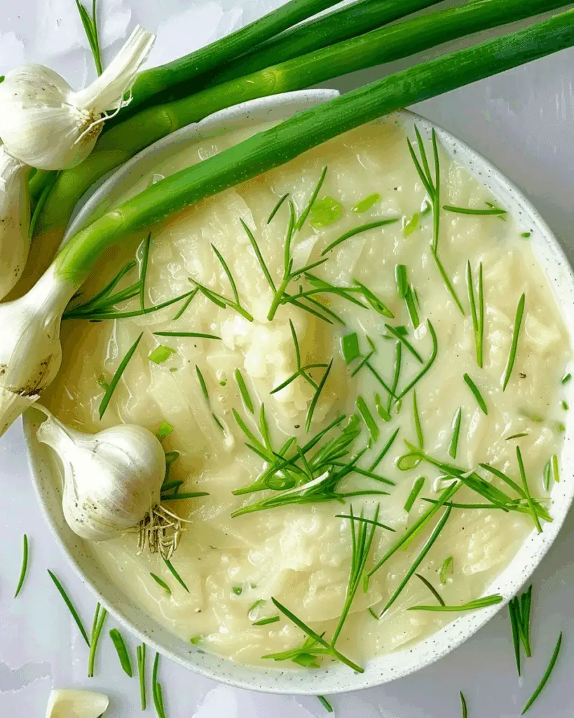 Potato Garlic Scape Soup