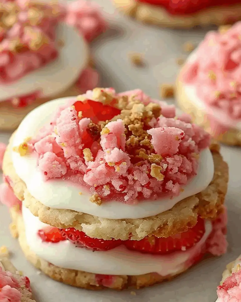 Strawberry Crunch Shortcake Cookies