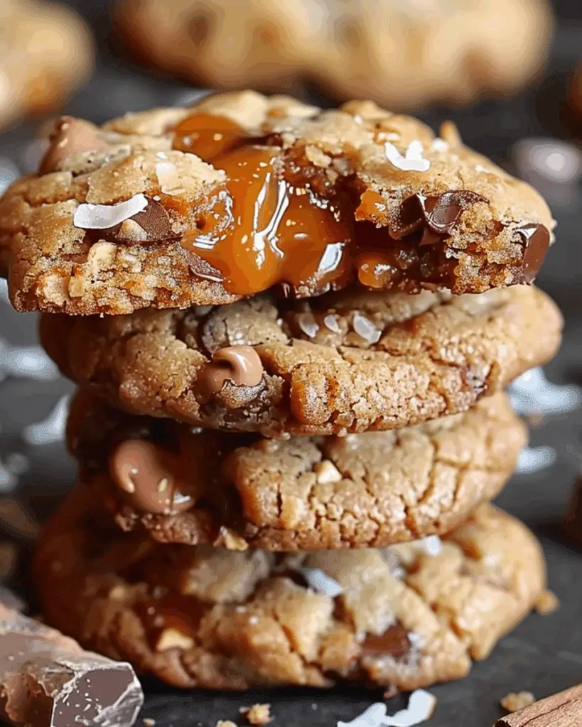 Caramel Coconut Chocolate Cookies