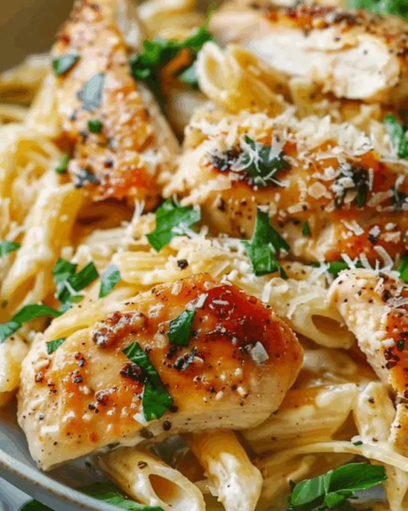 Healthy Garlic Parmesan Chicken Pasta Recipe