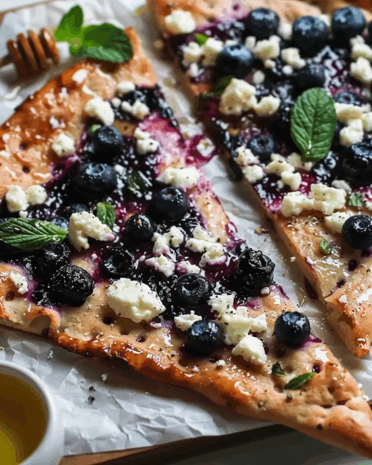 Blueberry Feta Flatbread with Hot Honey
