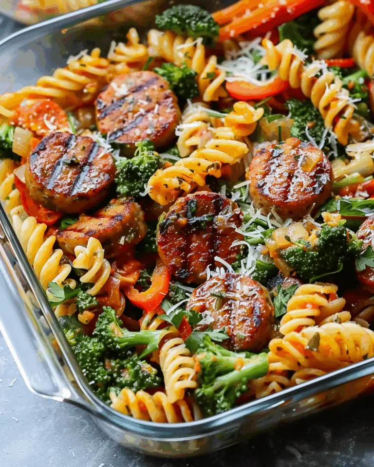 15-Minute Chicken Sausage Pasta Meal Prep Bowls