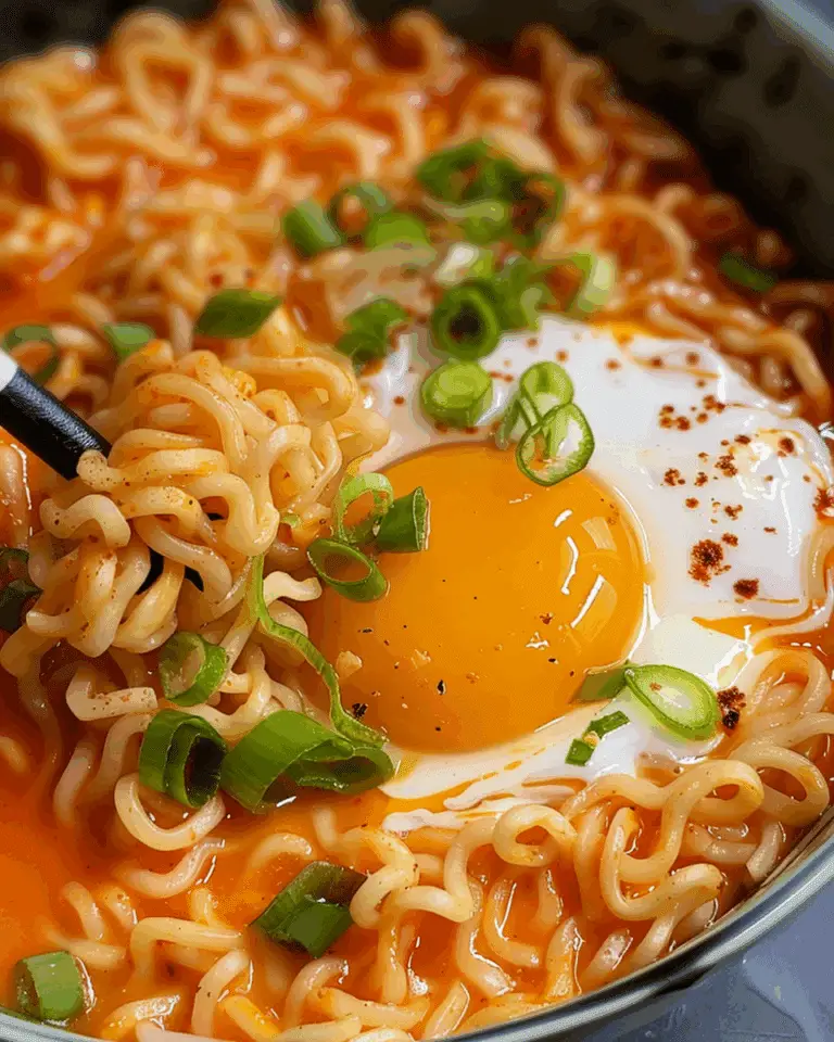 Korean Spicy Ramen Noodles with Cheese