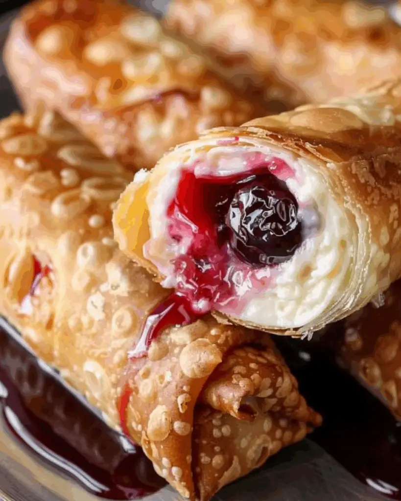 Air Fryer Cherry Cheesecake Egg Rolls