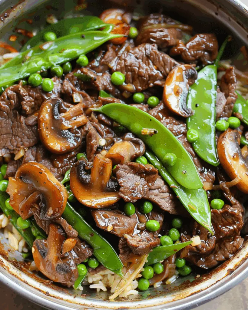 Asian Beef with Mushrooms and Snow Peas