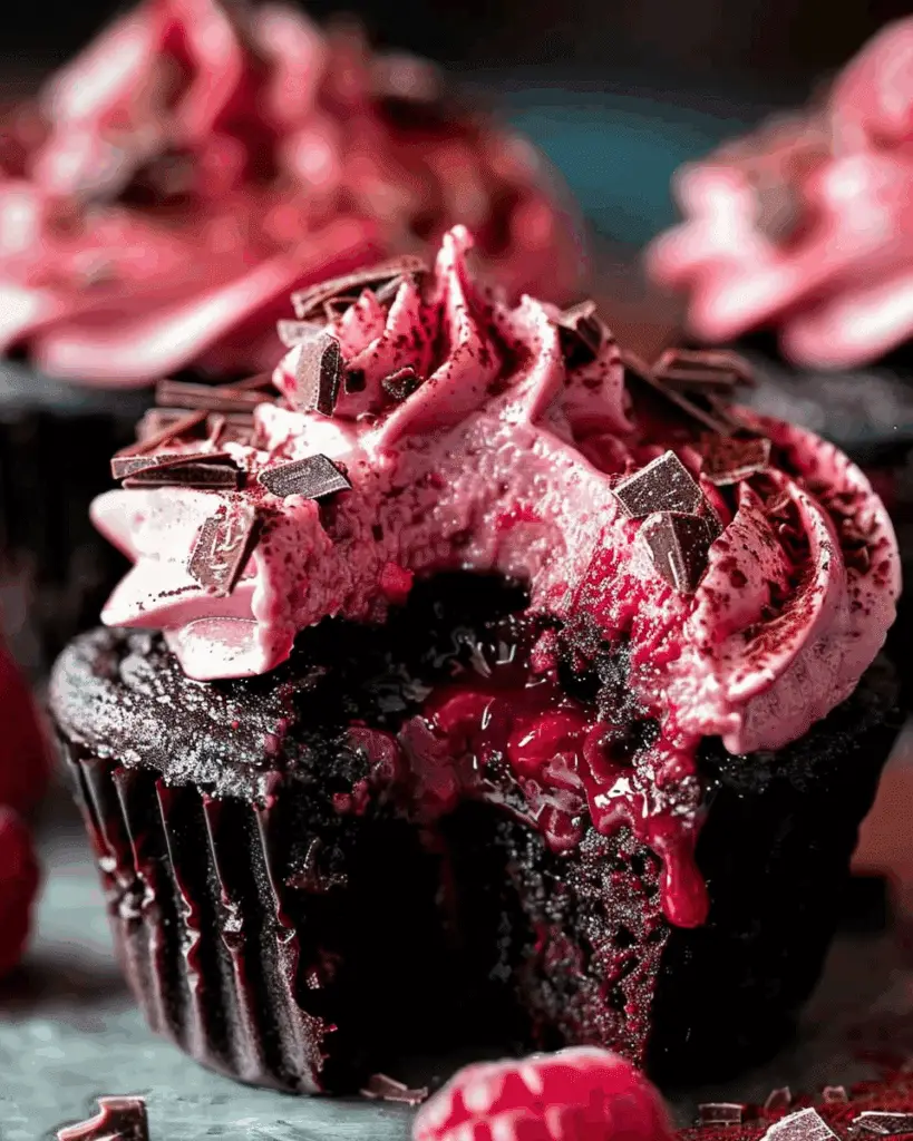 Dark Chocolate Raspberry Cupcakes