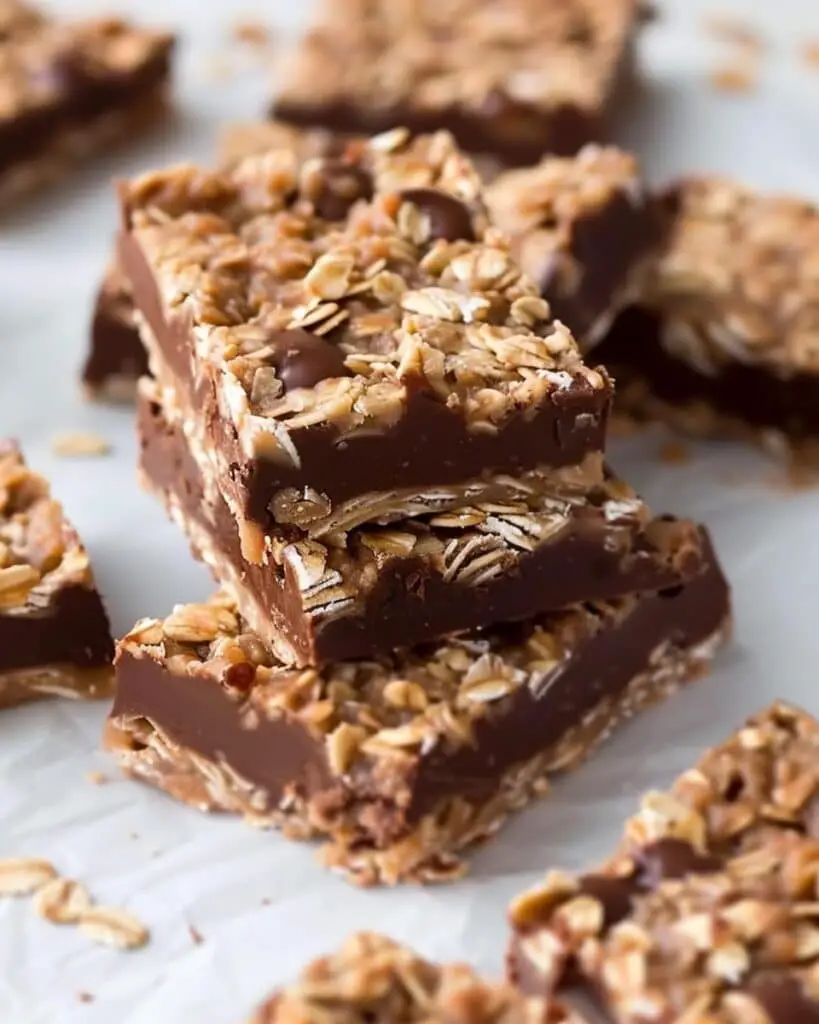 No-Bake Chocolate Peanut Butter Oatmeal Bars