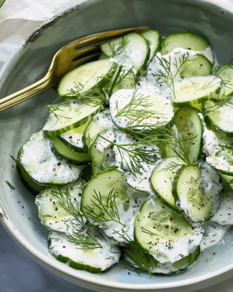 Cucumber Salad with Dill and Sour Cream
