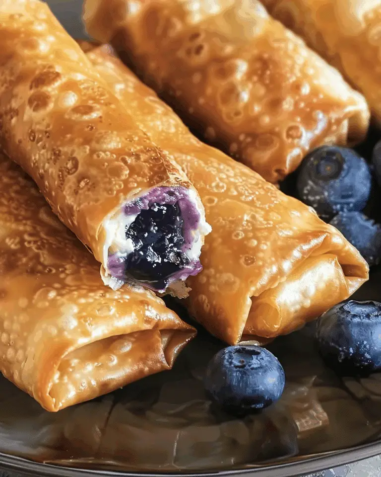 Baked Blueberry Cream Cheese Egg Rolls