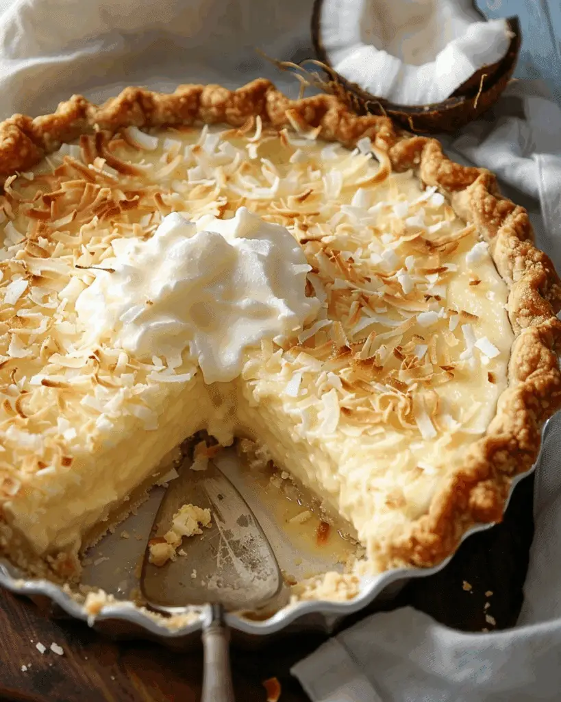 Coconut Magic Custard Pie