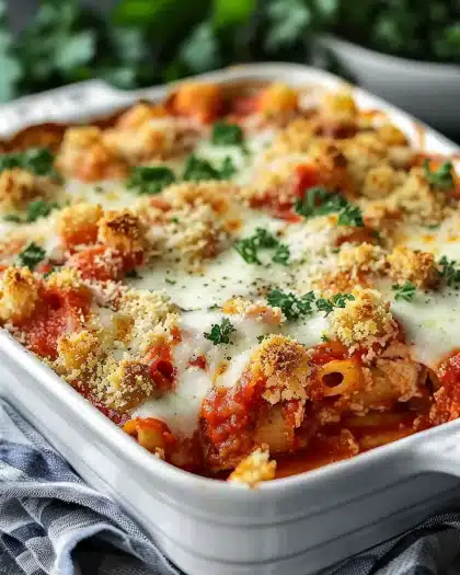 Dump-and-Bake Chicken Parmesan Casserole