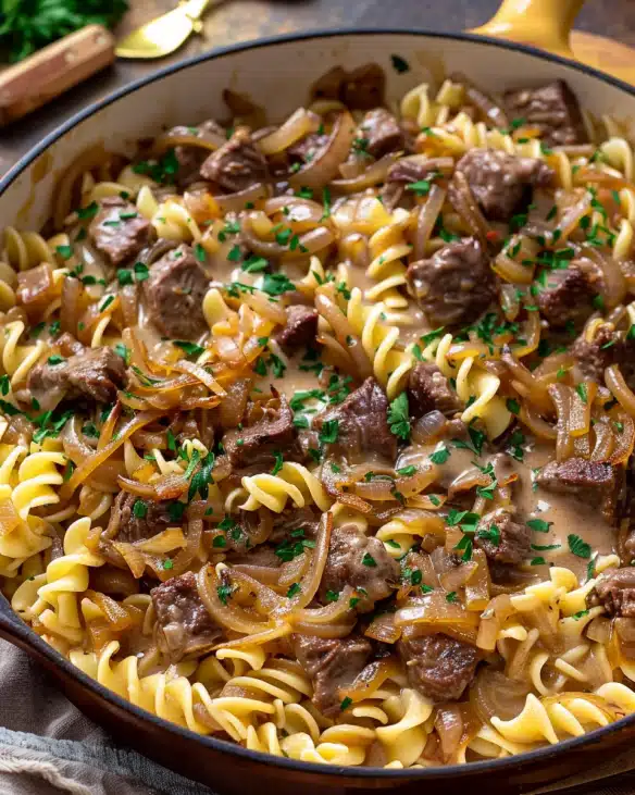 French Onion Beef and Noodles