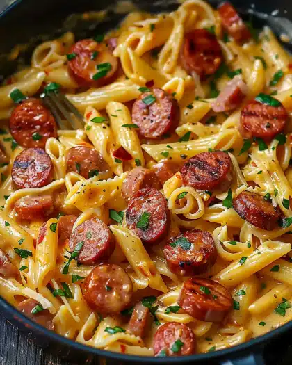One Pot Kielbasa Pasta – Creamy, Easy & Family-Approved
