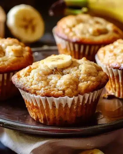 Soft & Fluffy Banana Muffins