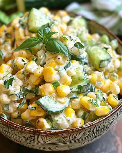 Street Corn Creamy Cucumber Salad