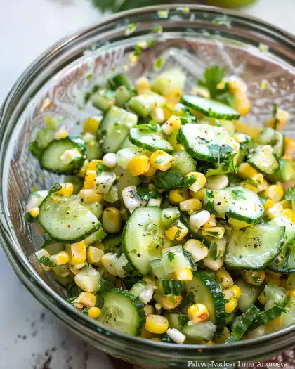 Mexican Cucumber Salad with Sweet Corn