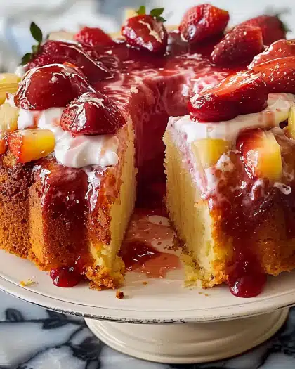 Strawberry Pineapple Pound Cake