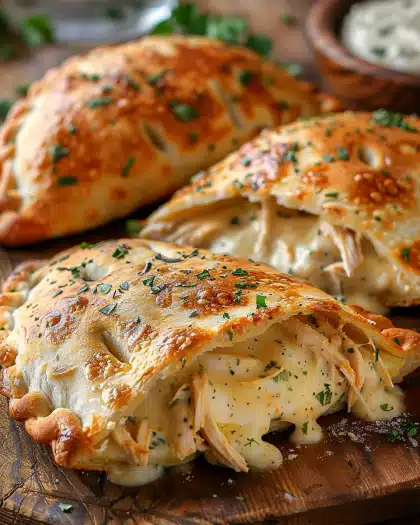 Chicken Alfredo Air Fryer Calzones