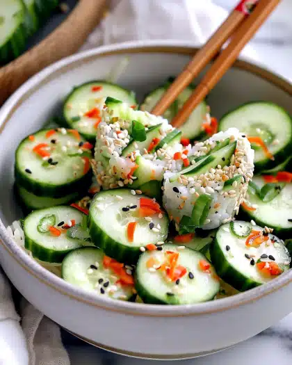 Easy California Roll Cucumber Salad