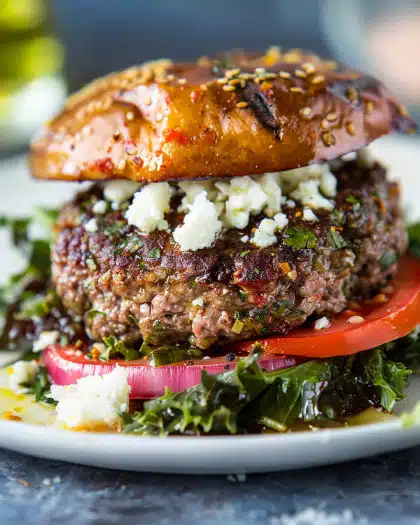 Grilled Lamb Burgers With Feta