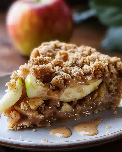Apple Crumb Cake with Cinnamon Apple Drizzle