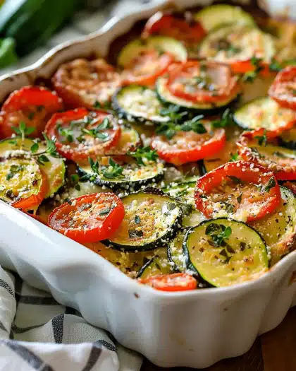 Parmesan Tomato Zucchini Bake