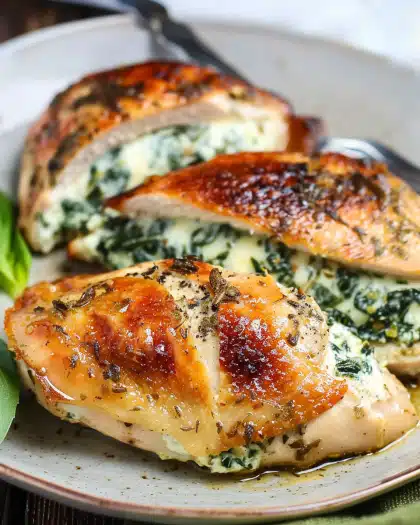 Cream Cheese Spinach Stuffed Chicken Breasts
