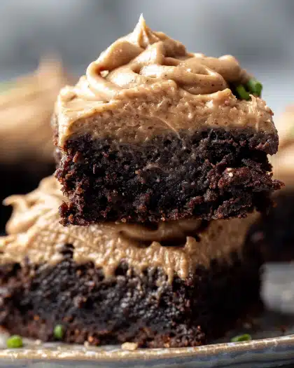 Zucchini Brownies with Peanut Butter Frosting