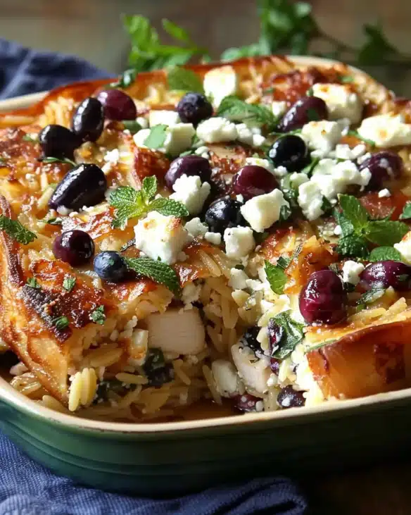 Baked Orzo with Chicken and Feta