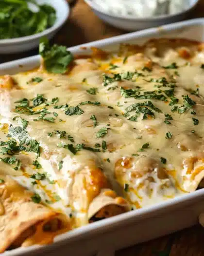 Chicken Enchiladas with Sour Cream White Sauce