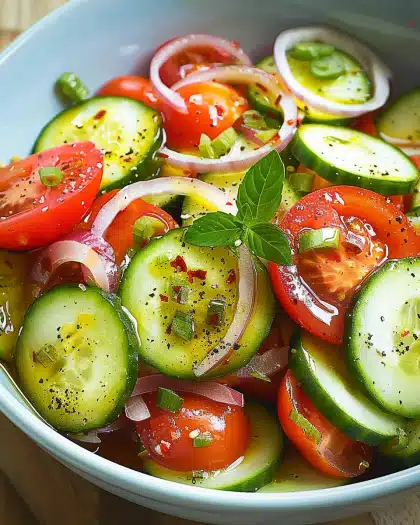 Marinated Cucumber Onion Tomato Salad