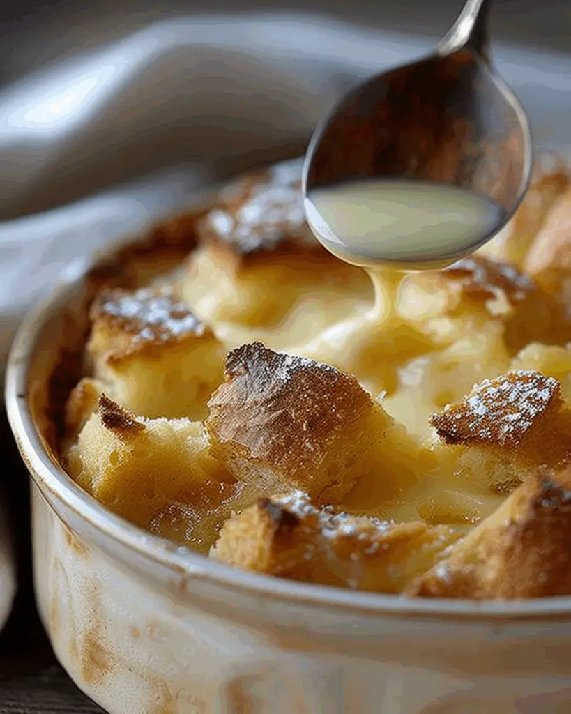 Classic Bread Pudding with Vanilla Custard