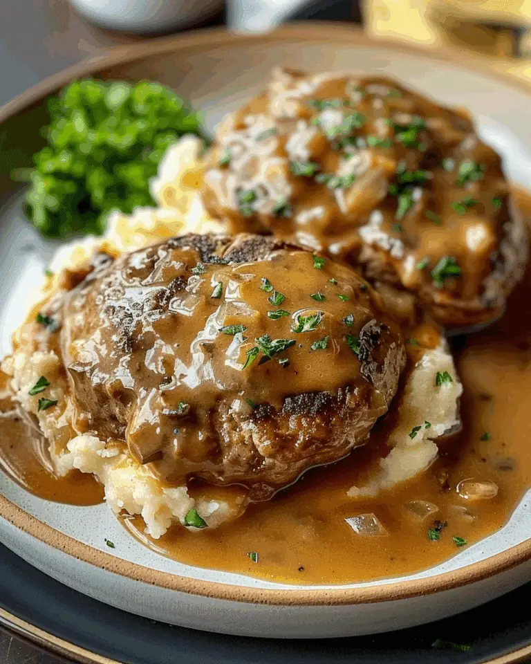 Slow Cooker Salisbury Steak With Garlic Herb Gravy