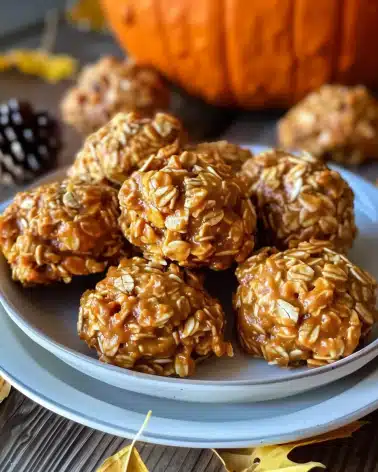 Pumpkin Spice No Bake Cookies