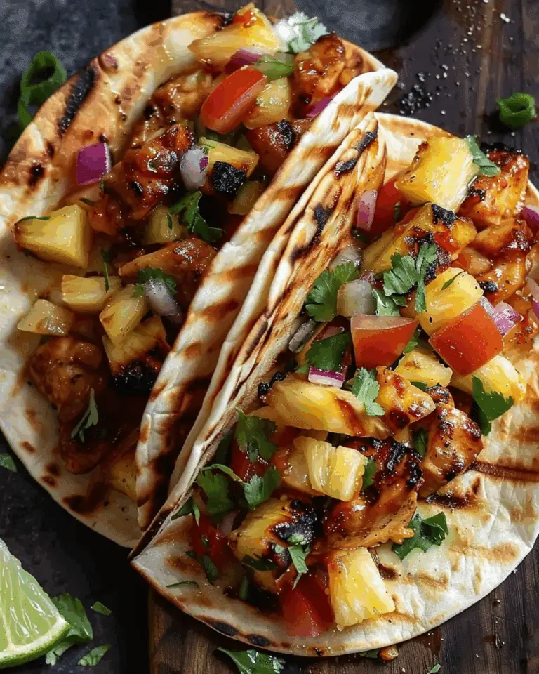 Teriyaki Chicken Tacos with Pineapple Pear Salsa