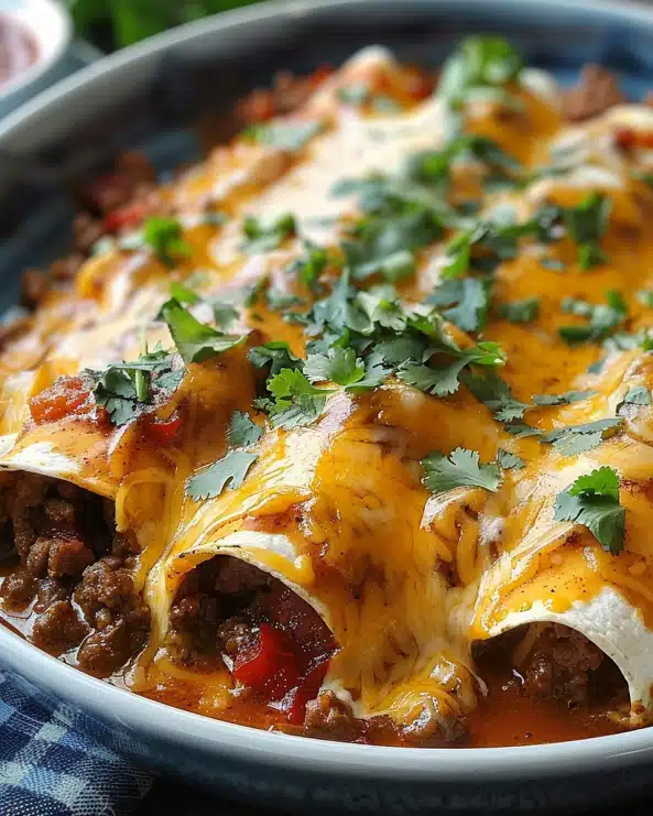 Easy Cheesy Ground Beef Enchiladas