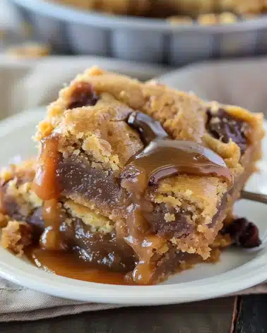 Gooey Slow Cooker Caramel Blondies