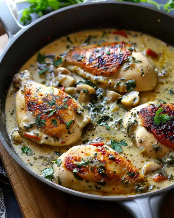 Smothered Creamy Skillet Chicken