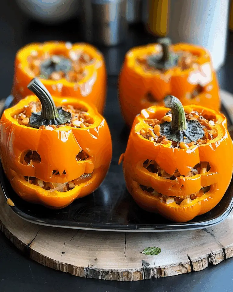 Jack-o’-Lantern Stuffed Bell Peppers