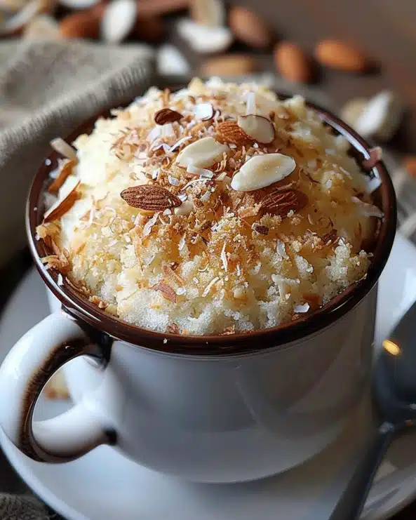 Coconut Almond Mug Cake – Quick, Fluffy & Flourless