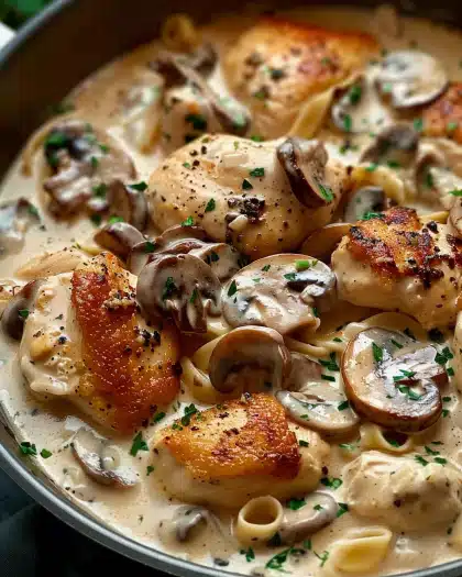 One-Pan Creamy Chicken & Mushrooms