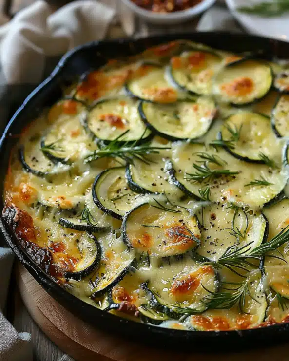 One Pan Baked Zucchini Cheese