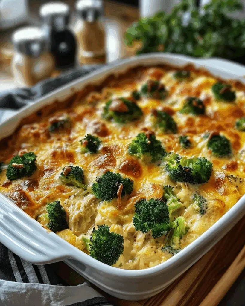 Keto Chicken Cheese Broccoli Casserole