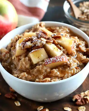 Overnight Slow Cooker Apple Pie Steel Cut Oatmeal