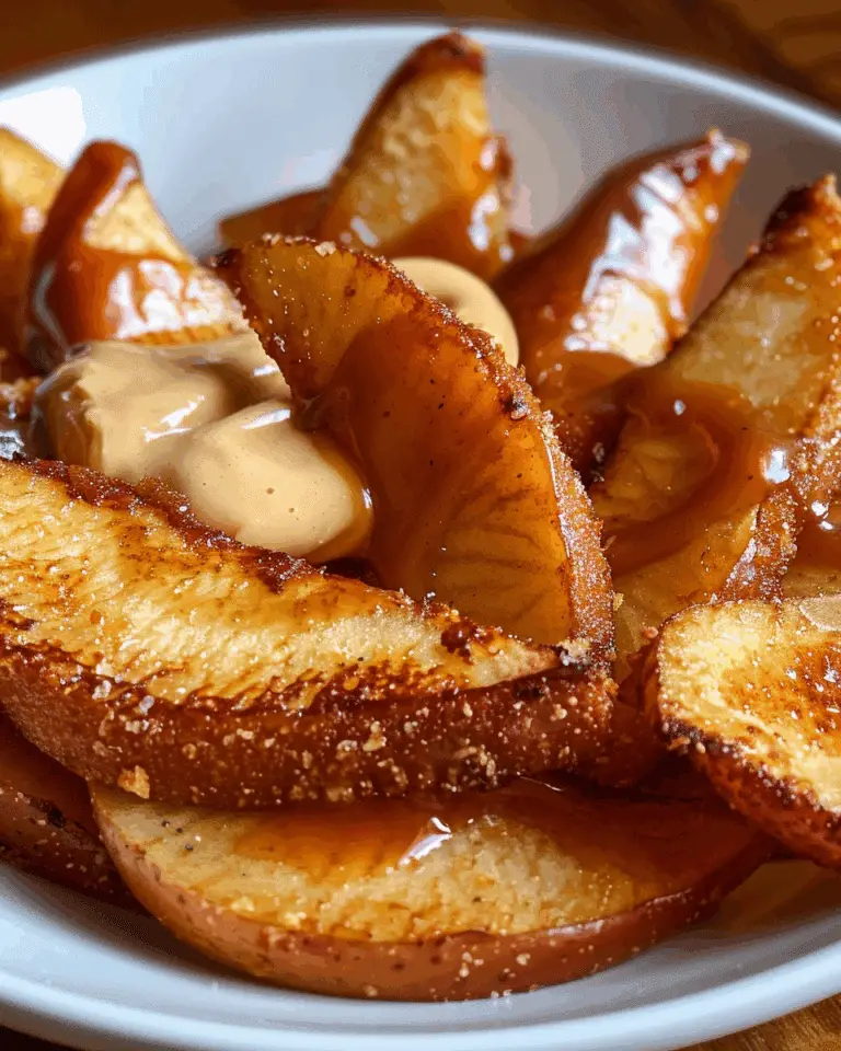 Air Fried Apple Wedges with Caramel Whipped Cream