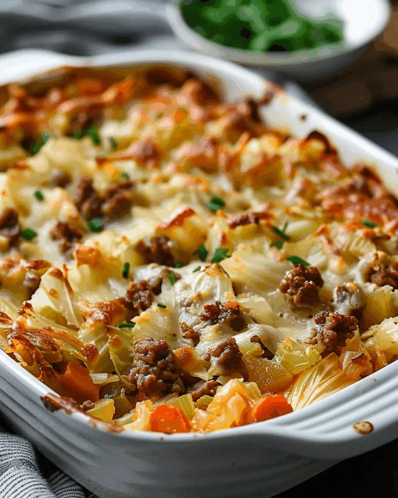 Savory Cabbage Beef Bake