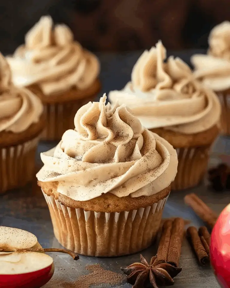 Apple Cider Cupcakes with Spiced Buttercream Frosting