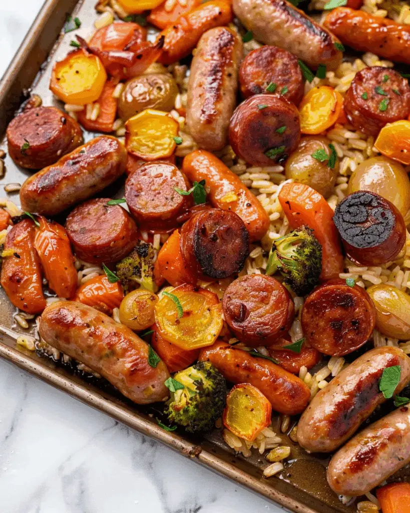 Honey Mustard Chicken Sausage Bake